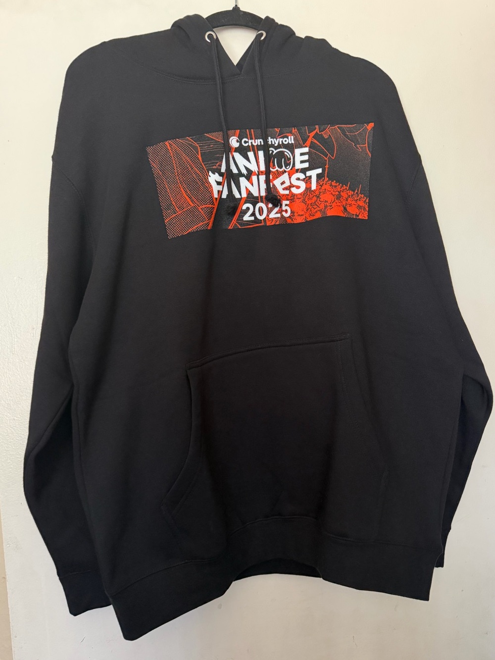 Crunchyroll Anime FanFest 2025 Black Graphic Hoodie Size Large